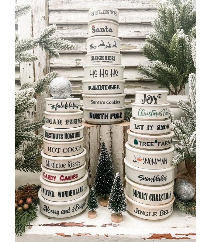 Antique English - Ironstone riser w/ Christmas transfers - Holiday